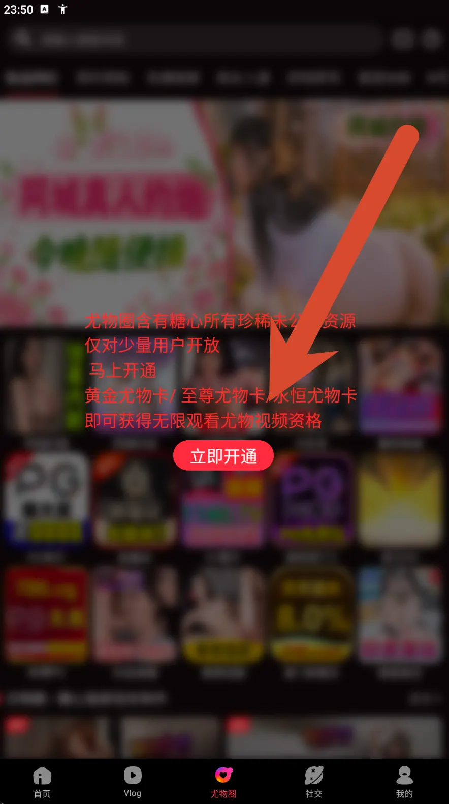 糖心Vlog宠物圈会员提示界面示例